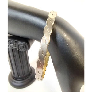 Taxco Mexican Sterling Silver Bangle Bracelet, Vintage Pre-1948, Braided Design